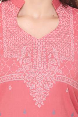 Peach woven cotton cotton-kurtis 4