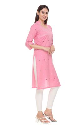 Pink woven cotton cotton-kurtis 2