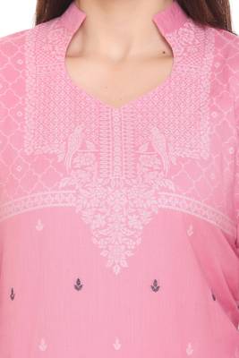 Pink woven cotton cotton-kurtis 4
