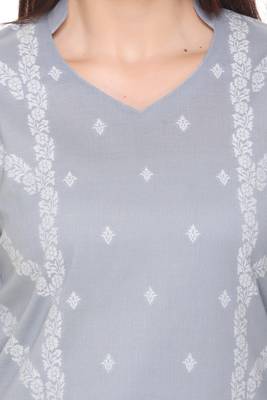 Grey woven cotton cotton-kurtis 4