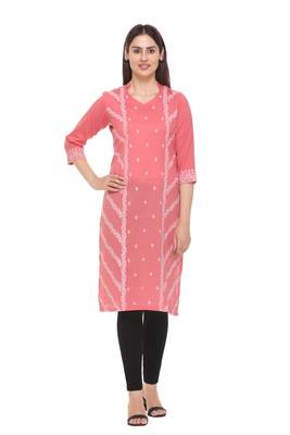 Peach woven cotton cotton-kurtis 1