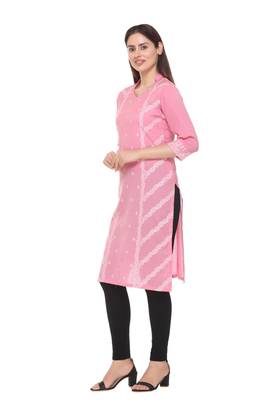 Pink woven cotton cotton-kurtis 2