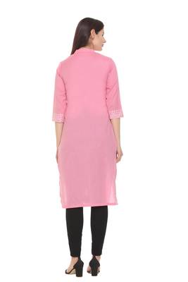 Pink woven cotton cotton-kurtis 3