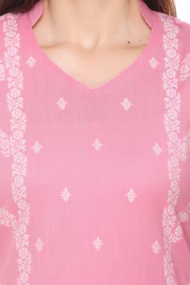 Pink woven cotton cotton-kurtis 4