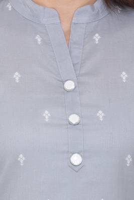 Grey woven cotton cotton-kurtis 4