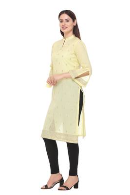 Lemon woven cotton cotton-kurtis 2