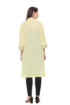 Lemon woven cotton cotton-kurtis 3