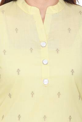 Lemon woven cotton cotton-kurtis 4