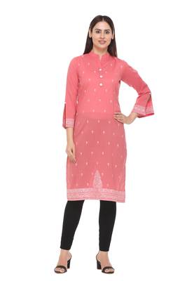 Peach woven cotton cotton-kurtis 1