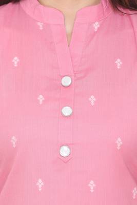 Pink woven cotton cotton-kurtis 4