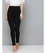 Black Back Zipper High Waist Jeggings