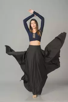 Black plain cotton long dresses
