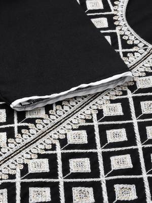 Black embroidered cotton kurtas-and-kurtis 5