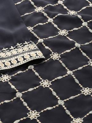 Black embroidered polyester kurtas-and-kurtis 5