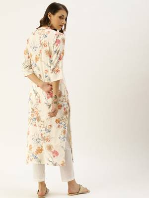 Off-white printed viscose rayon kurtas-and-kurtis 2