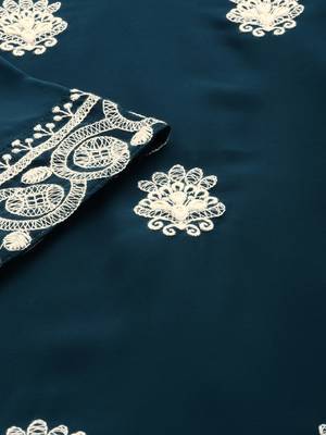 Blue embroidered polyester kurtas-and-kurtis 5