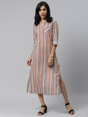 Multicolor printed cotton short-dresses 1