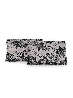 Cotton Blend 120 TC Floral Double Bed Sheet with 2 Pillow Covers  Beige Black 5