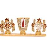 Religious Metal and stone studded 3 IN 1 SHANKU CHAKRA NAMA Idol