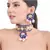 Amber blue choker style necklace set