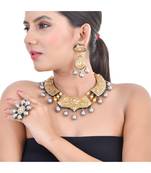 Grey Hasli Style Necklace Set with Ring