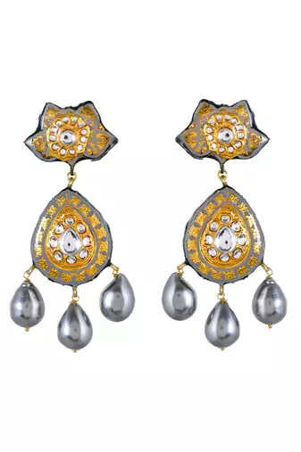 Grey Hasli Style Necklace Set with Ring