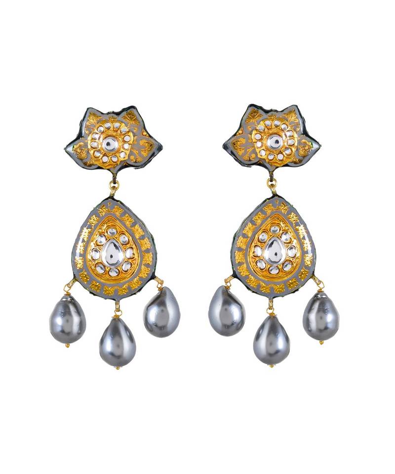 Grey Hasli Style Necklace Set with Ring