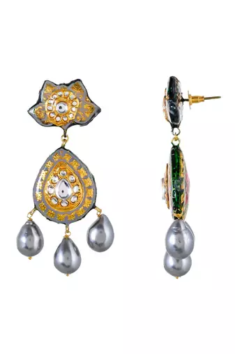 Grey Hasli Style Necklace Set with Ring