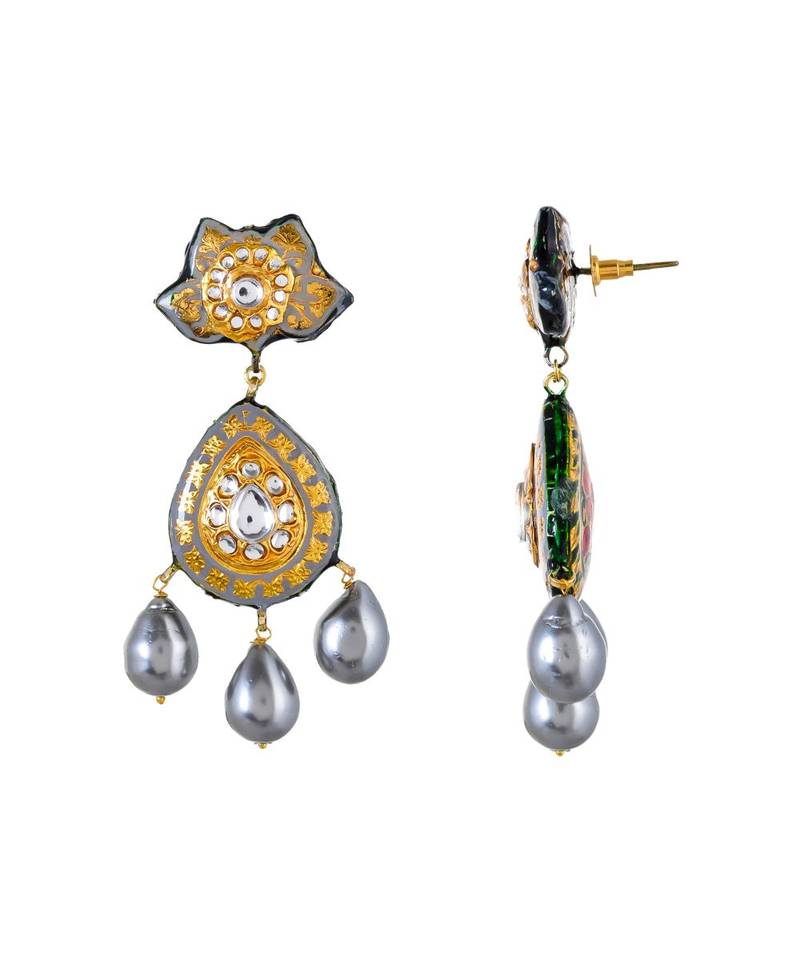 Grey Hasli Style Necklace Set with Ring