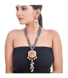 Carnation Pink & Maroon Necklace Set