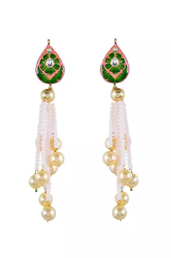 Fuschia Pink & Green Necklace Set