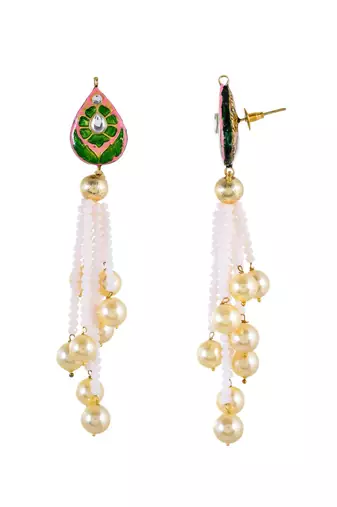 Fuschia Pink & Green Necklace Set