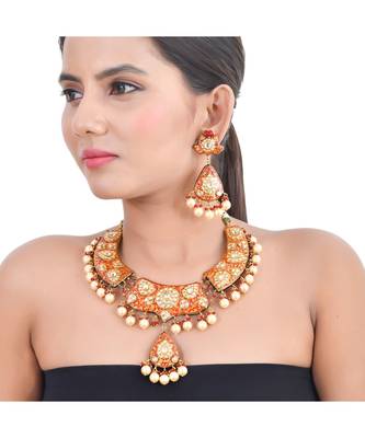 Red Hasli Style Necklace Set 1