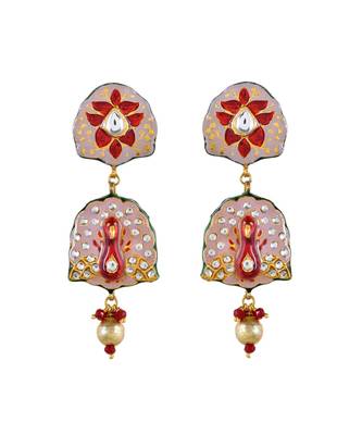 Carnation Pink & Maroon Peacock Style Necklace Set 5