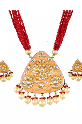 Coral Peach Necklace Set