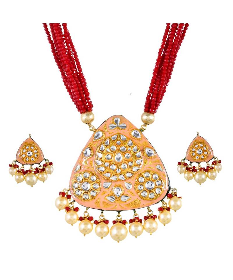 Coral Peach Necklace Set