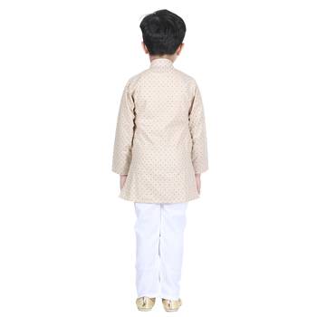 Green printed cotton boys-kurta-pyjama 4