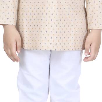 Green printed cotton boys-kurta-pyjama 6