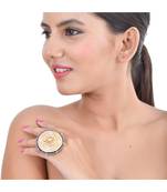 Ivory & Pink Adjustable Ring