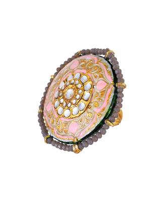 Ivory & Pink Adjustable Ring 4