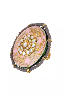 Ivory & Pink Adjustable Ring