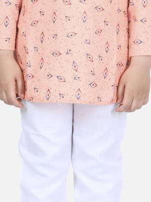 Pink printed cotton boys-kurta-pyjama 5