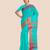 Teal Blue Khadi Cotton Handloom Saree with Blouse Piece