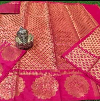 Pink ColorBeautiful Soft Lichi Silk Party Wear Saree for Women Saree 4