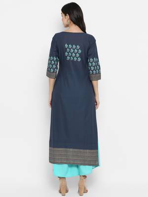 Grey printed cotton cotton-kurtis 3