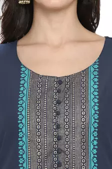  Grey printed cotton cotton-kurtis