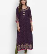 G COLLECTION Navy printed cotton cotton-kurtis