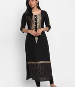 G COLLECTION Black printed cotton cotton-kurtis
