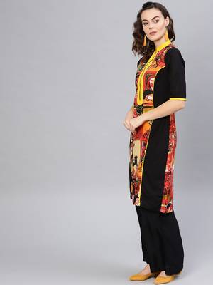 Red printed cotton kurtis 2