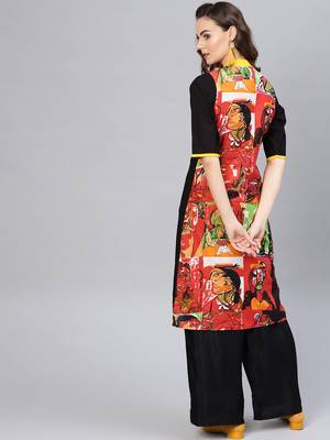 Red printed cotton kurtis 3
